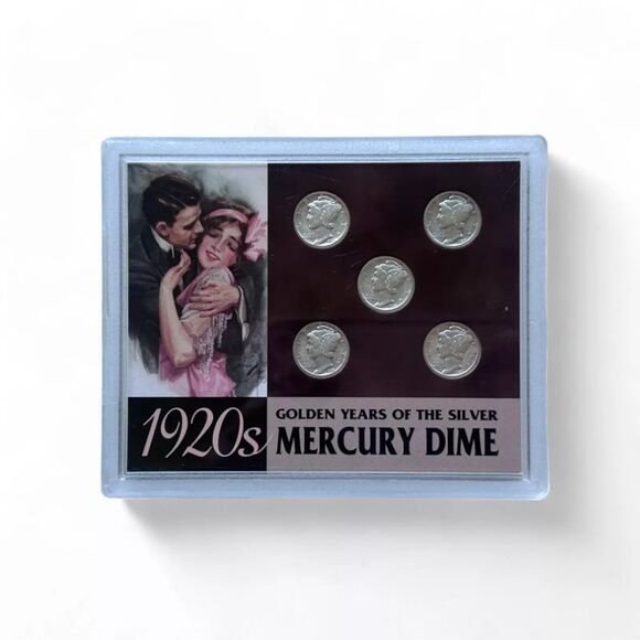 1920's Golden Years of the Silver Mercury Dime 5pc Coin Set - Picture 2 of 3